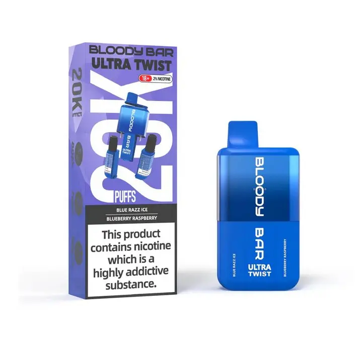 Blue Razz Ice / Blueberry Raspberry | Bloody Bar Ultra Twist 20K Disposable Vape